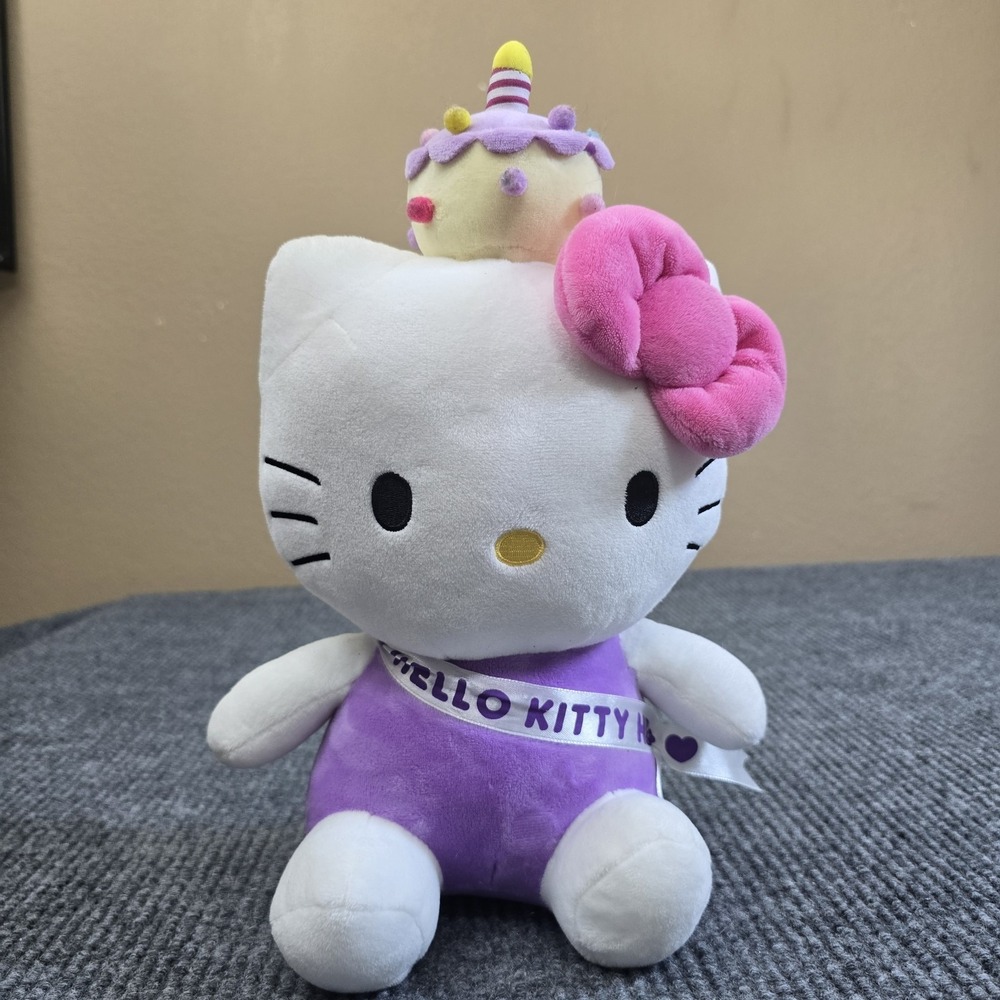 Sanrio Characters Official Plush Doll Series‎  Birthday Cake Cap HELLO KITTY 10"
